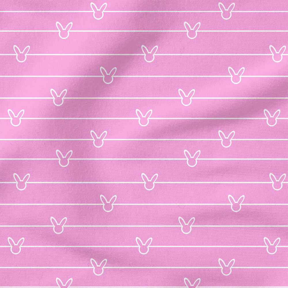 Bunny Stripe (Bright Pink) | Children Fabric Design | Julie Storie Designs